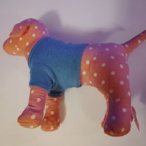 Victoria's Secret Pink and Blue Polka Dot Stuffed Dog